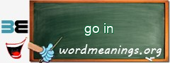 WordMeaning blackboard for go in